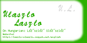 ulaszlo laszlo business card